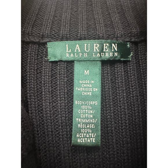 NWOT Lauren Ralph Lauren Black White Herringbone Size Medium Fall Vest Layering - Picture 7 of 11